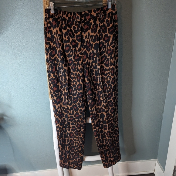 J. Crew Pants - J Crew leopard print trousers size 2